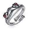 Frog Alloy with Natural  Red Corundum Cuff Rings FS-WGCE30D-01-4