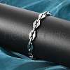 304 Stainless Steel Rhombus Link Chain Bracelets for Women Men BJEW-F488-66P-3