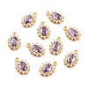 Real 18K Gold Plated Brass Micro Pave Cubic Zirconia Charms ZIRC-Z023-04D-NR-1