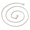 5Pcs 304 Stainless Steel Round Twist Rope Chain Necklaces Set for Men Women NJEW-YW0001-07-4