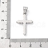 304 Stainless Steel Cubic Zirconia Pendants STAS-C102-01C-P-3