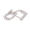 Rack Plating Brass Cubic Zirconia Hoop Earring Findings KK-S374-04P-02-2
