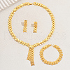 Elegant French Style Geometric Y Iron Stud Earrings & Necklaces & Bracelets Sets for Women LU5439-5