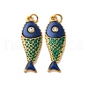 304 Stainless Steel Enamel Pendants STAS-H475-07G-1