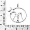 304 Stainless Steel Pendants STAS-I327-02P-03-3