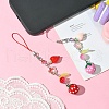 Glass & Resin Mobile Straps HJEW-FS00009-03-4