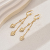 Tassel Heart Brass Hoop Earrings PL7474-5