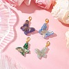 4Pcs 4 Colors Butterfly Cellulose Acetate(Resin) Pendant Decoration HJEW-JM03046-2