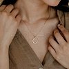 Sun Brass Micro Pave Clear Cubic Zirconia Pendant Necklaces FS-WG4FD1B-01-3