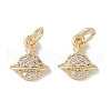 Brass Micro Pave Clear Cubic Zirconia Pendants KK-S367-16A-1