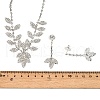 Leaf Brass Rhinestone Stud Dangle Earrings & Pendant Necklaces Set for Women SJEW-M102-07S-3