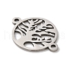 304 Stainless Steel Connector Charms STAS-D013-02E-P-2