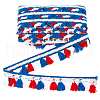 10M Ethnic Style Polyester Tassel Lace Ribbon OCOR-WH0078-274A-1