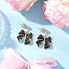 Bowknot Alloy Enamel Dangle Stud Earrings EJEW-JE06449-5