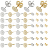 SOFPLATE 200Pcs 2 Color 304 Stainless Steel Stud Earring Findings STAS-SP0001-50-1