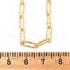 Brass Textured Paperclip Chain Necklaces for Women Men NJEW-F337-02G-01-3