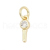 Brass Micro Pave Clear Cubic Zirconia Charms KK-G522-02G-1