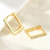 Rectangle Brass Micro Pave Clear Cubic Zirconia Hoop Earrings EJEW-D311-090G-2