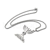 304 Stainless Steel Menorah Pendant Necklaces for Hanukkah NJEW-H065-21P-2
