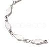 304 Stainless Steel Rhombus Link Chain Bracelets for Women BJEW-JB11603-02-3