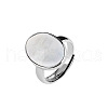 Oval 925 Sterling Silver with Natural Shell Finger Rings for Women FS-WG8EDA6-02-4