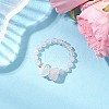 Natural Rose Quartz Beaded Rings RJEW-TA00191-03-1