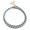 Polyester Cord Braided Necklace Makings MAK-L043-03G-19-1