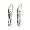 Rack Plating Brass Micro Pave Clear Cubic Zirconia Dangle Earring EJEW-C102-04P-02-1