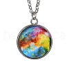 304 Stainless Steel Glass Space Pendant Necklaces NJEW-JN05192-01-2