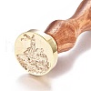 Brass Wax Seal Stamp AJEW-EO44-C05-1