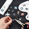 SUPERFINDINGS 48Pcs 12 Style Alloy Enamel Pendants PALLOY-FH0001-78-5