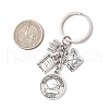 Tibetan Style Alloy Keychains KEYC-JKC01250-04-3