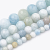 Natural Aquamarine Beads Strands G-S333-6mm-003-3