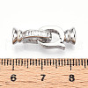 925 Sterling Silver Micro Pave Clear Cubic Zirconia Fold Over Clasps STER-T008-04P-3
