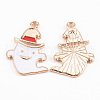 Light Gold Tone Alloy Enamel Pendants ENAM-T018-06-2