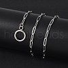 Non-Tarnish Unisex 304 Stainless Steel Paperclip Chain Necklaces X-NJEW-H215-04P-4