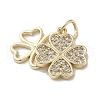 Brass Micro Pave Clear Cubic Zirconia Pendants KK-M275-40G-2
