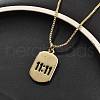 Adjustable Brass Hollow 11:11 Number Oval Pendant Necklaces NJEW-NH0001-06G-4