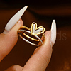 Irregular Double Heart 925 Sterling Silver Stackable Finger Rings for Women DW2837-2-5