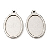 Non-Tarnish 201 Stainless Steel Pendant Cabochon Settings STAS-F296-05A-P-1
