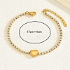 Elegant Heart Stainless Steel Rhinestone Cup Chains Sparkling Bracelets for Women's Daily Party ZW4725-5