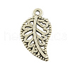Tibetan Style Alloy Leaf Pendants TIBEP-A2879-AS-NR-1