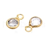 Brass+Cubic Zirconia Charms KK-T070-13C-B-2