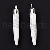 Natural Howlite Brass Pointed Pendants G-B025-02P-16-3