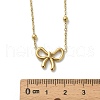 304 Stainless Steel Bowknot Pendant Necklaces for Women NJEW-C088-01G-3