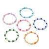 Opaque Acrylic Round Beaded Stretch Bracelets for Kid BJEW-JB11651-2