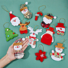 SUPERFINDINGS 12pcs 12 styles Christmas Velvet Pendant Decorations with Bell FIND-FH0007-54-3