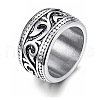 Vintage Totem Stainless Steel Wide Finger Rings for Men FS-WG9BFEA-06-2