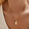 Brass Pave Natural Shell Pendant Necklaces for Women FS-WG5BA91-14-1