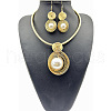 Round Alloy & Aluminum Wire & Imitation Pearl Jewelry Set FS-WG2DEC3-01-2